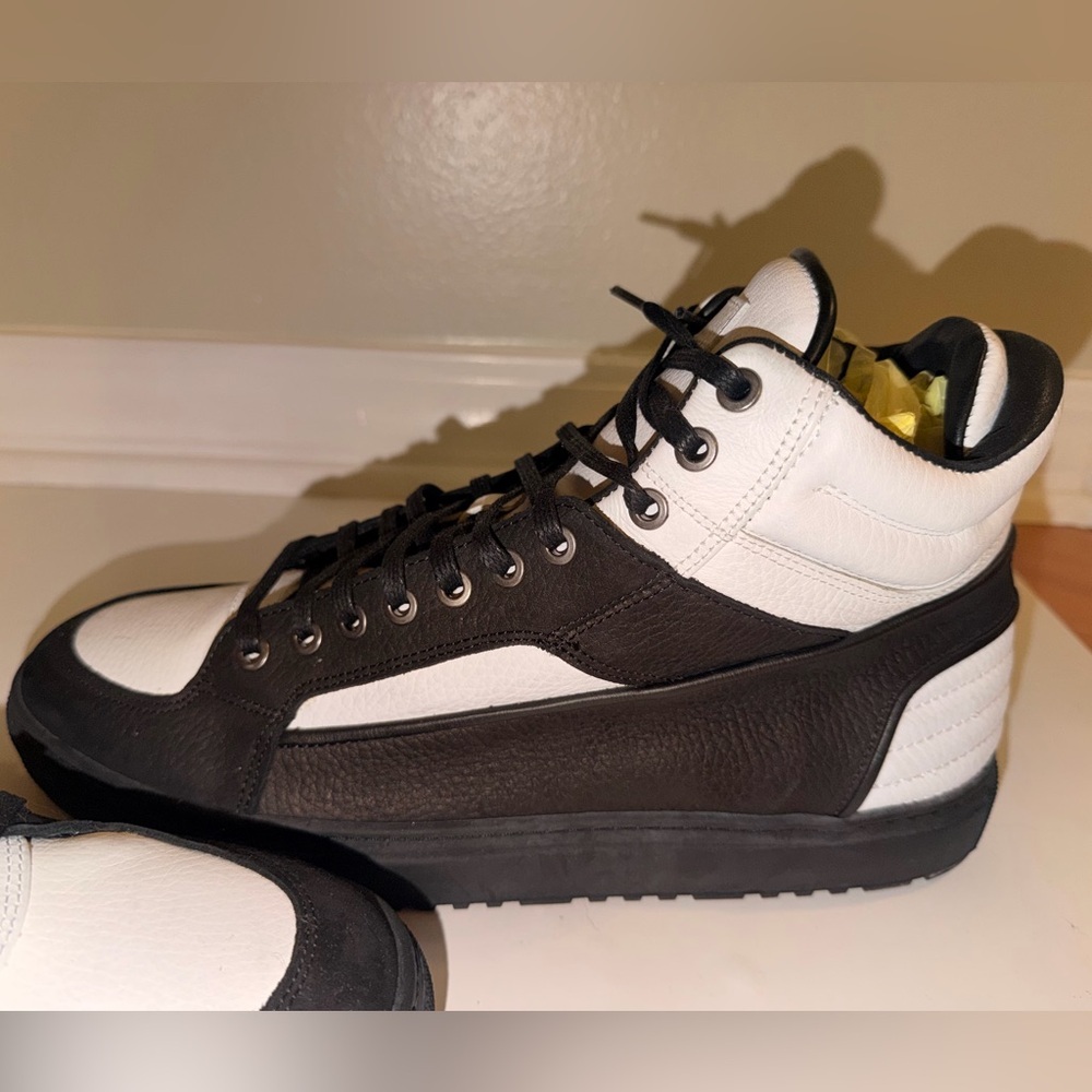ETQ Amsterdam High 2 Leather Sneakers Black White - Picture 11 of 12